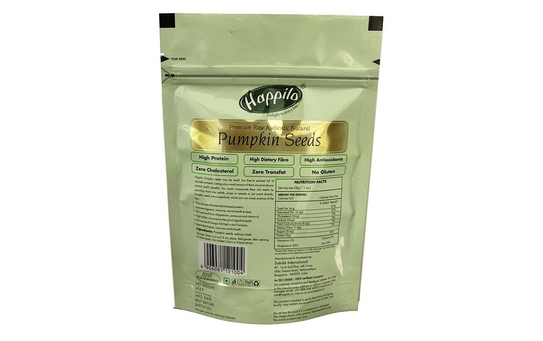Happilo Premium Raw Authentic Natural Pumpkin Seeds   Pack  200 grams